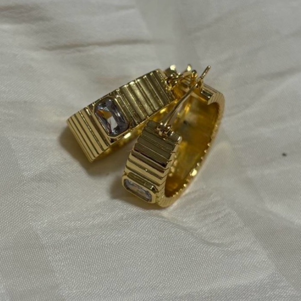 Gold and Silver Textured Hoop Earrings